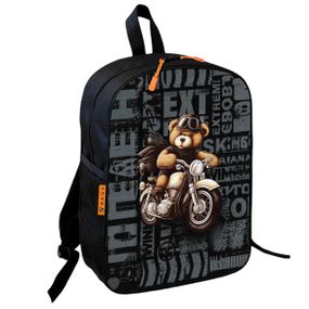 Рюкзак шкільний дитячий 36х27см Ведмідь Тедді на мотоциклі для хлопчика (00846)