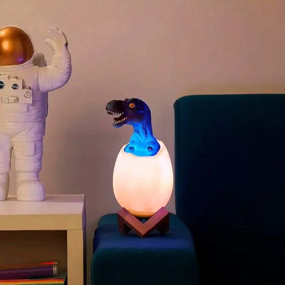 Дитячий світильник SUNROZ 3D Dinosaur Lamp лампа-нічник "Динозаврик у яйці" з пультом ДУ | Зображення 3