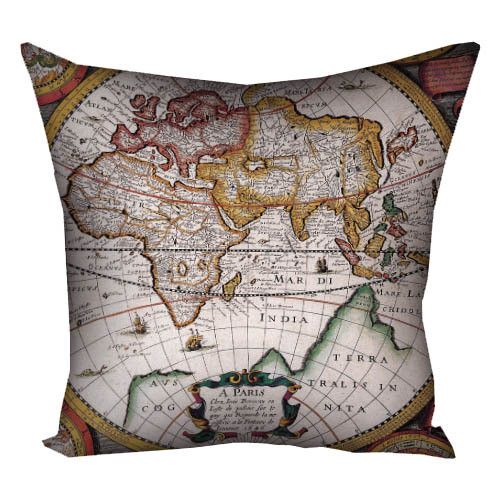 Подушка габардинова з принтом Карта 40x40 (4P_OS195)