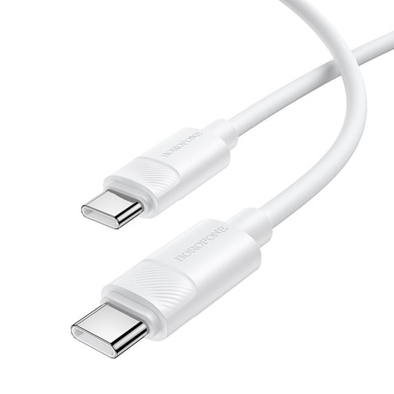 Дата кабель Borofone BX123 Leya Type-C to Type-C 60W (1m) White | Зображення 3