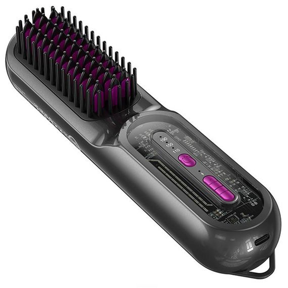 Расческа-выпрямитель Hoco HP45 Heating straight hair comb Gray | Зображення 3