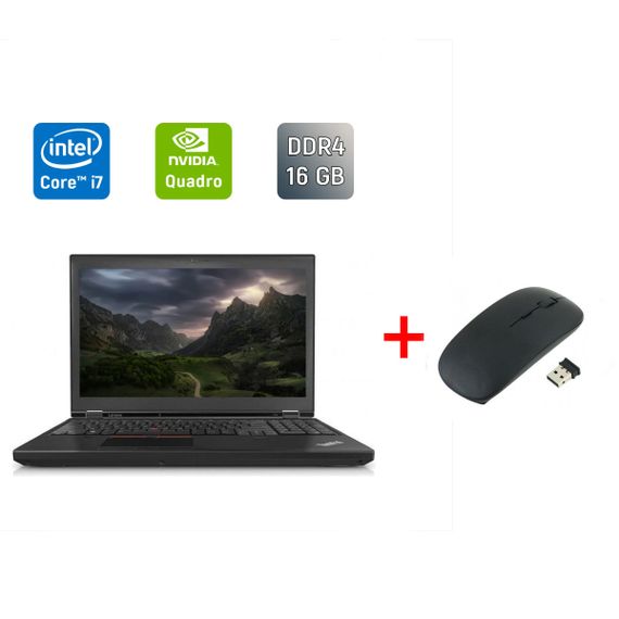 Мобильная рабочая станция Lenovo ThinkPad P50 / 15.6" (1920x1080) IPS / Intel Core i7-6820HQ (4 (8) ядра по 2.7 - 3.6 GHz) / 16 GB DDR4 / 480 GB SSD / nVidia Quadro M1000M, 4 GB GDDR5, 128-bit / Fingerprint / Windows 10 б/у + Подарок Беспроводная мышь