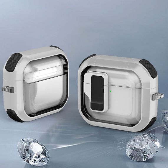 Футляр протиударний Locking Button для навушників Airpods 3 White | Зображення 3