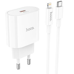СЗУ Hoco C94A Metro PD20W (1USB-C) + кабель Type-C to Lightning White