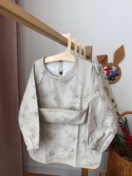 Нагрудник дитячий з рукавами для годування та творчості Квіточки | Зображення 1