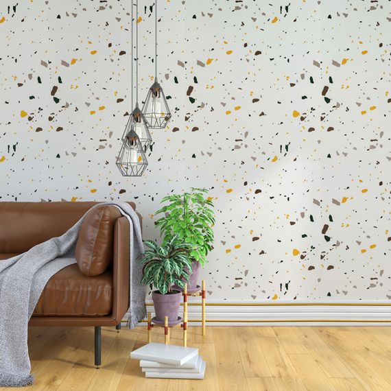 Плінтус РР самоклеючий 2300х140х4мм Білий з золотою смужкою (D) SW-00001812 | Зображення 5