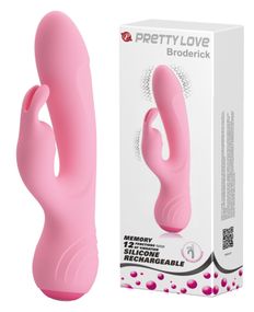 Вібромасажер з кліторальним стимулятором Pretty Love - Broderick, BI-014644-1 sexstyle