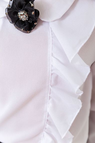 Блуза для дівчаток ошатна, колір білий, 172R103 | Зображення 5