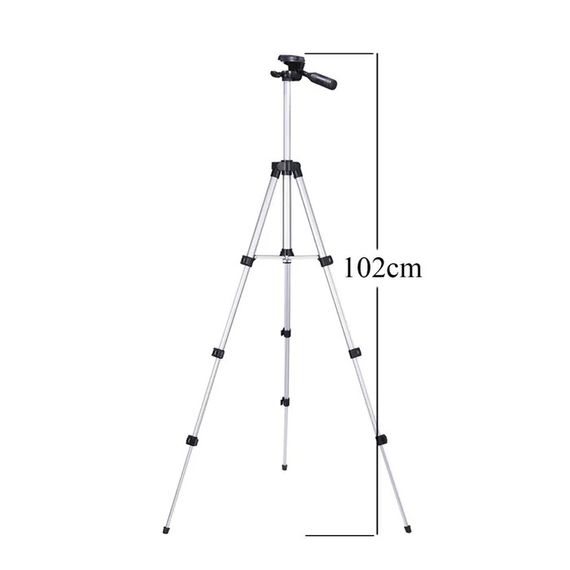 Штатив для телефона и фотоаппарата Tripod 3110 PRO портативный трипод 0,35-1.02м высота. Цвет: серебряный | Зображення 7