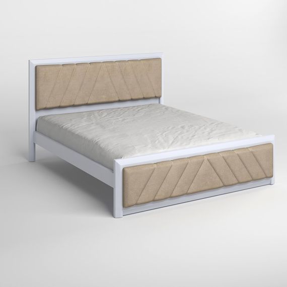 Односпальне дерев&#039;яне ліжко Mebigrand Барселона Б2 Сіро-блакитний (S2010R80B)/Аляска 23 (Бежевий) 90х200 см (MBG-12531) | Зображення 1