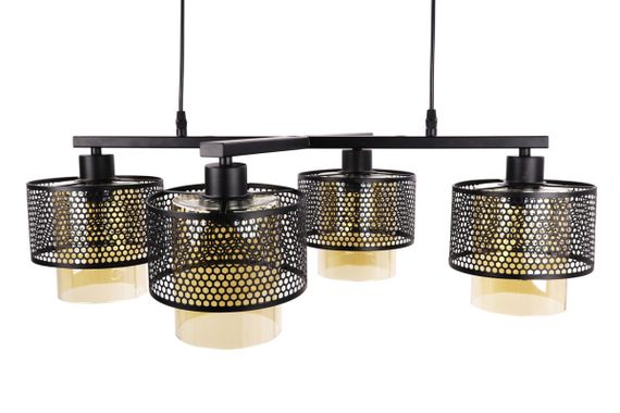 Люстра підвісна LOFT на 4 лампочки 25069 Чорний 30-100х50х72 см. | Зображення 1