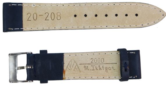 Ремінець шкіряний для годинника Mykhail Ikhtyar, Україна Ш20 мм темно-синій | Зображення 1
