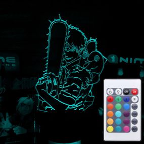 Акриловый светильник-ночник с пультом 16 цветов Chainsaw Man tty-n001876