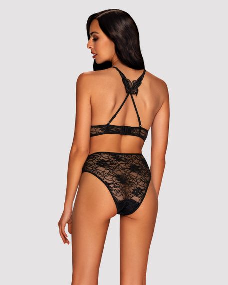 Комплект мереживний Obsessive Kokietta set S/M Чорний | Зображення 3