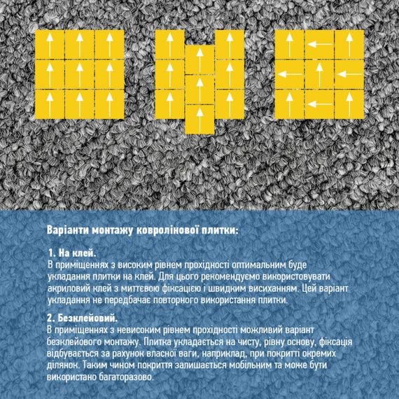 Плитка під ковролін без клейового шару 500х500х3мм Графіт SW-00002709 | Зображення 4
