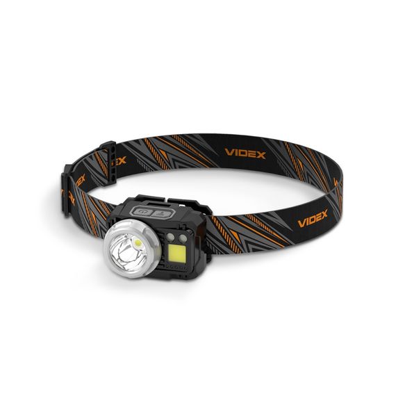 Ліхтарик LED налобний 500Lm 5000К 3*AAA чорний VLF-H075C Videx | Зображення 1