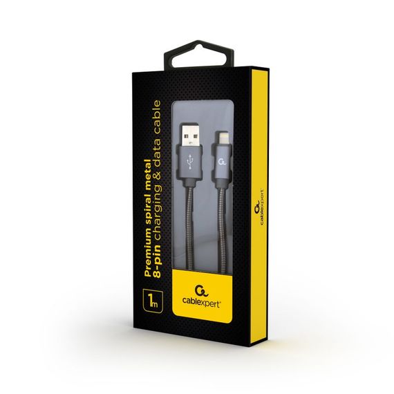 Кабель Cablexpert CC-USB2S-AMLM-1M-BG,  USB 2.0 А-папа/Lightning, 1.0 м. | Зображення 1