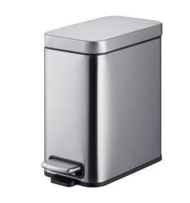 Відро для сміття Mixxus Premium Quadro-TC0105 SS Color з плавним закриттям, прямокутне, 5 л, нержавійка (MI7062)