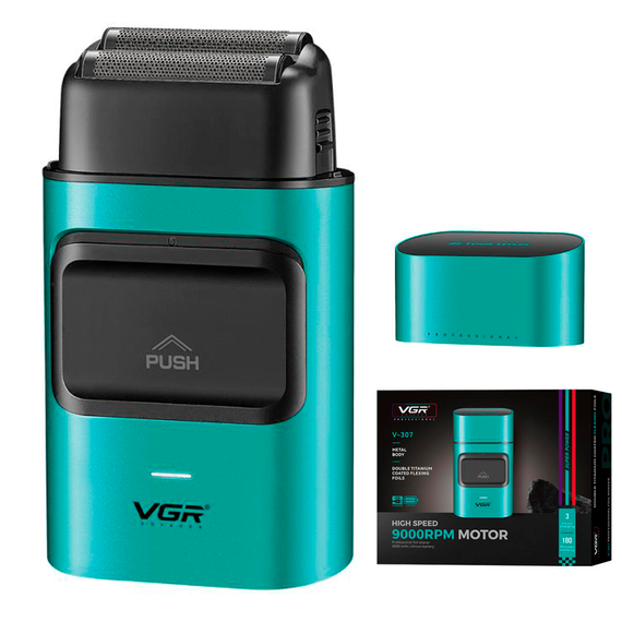 Электробритва VGR V-307 GREEN шейвер, двойное лезвие, 2000mAh, 9000 RPM