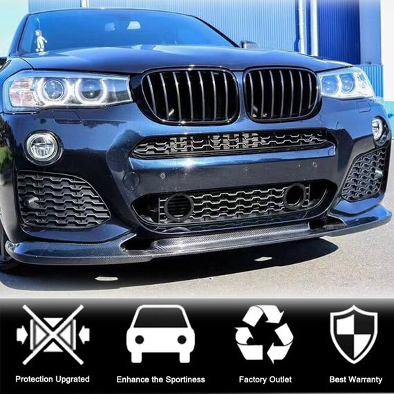 Накладка на передній бампер (для M-Sport 2014-2018, Карбон) для BMW X3 F-25 рр | Зображення 1