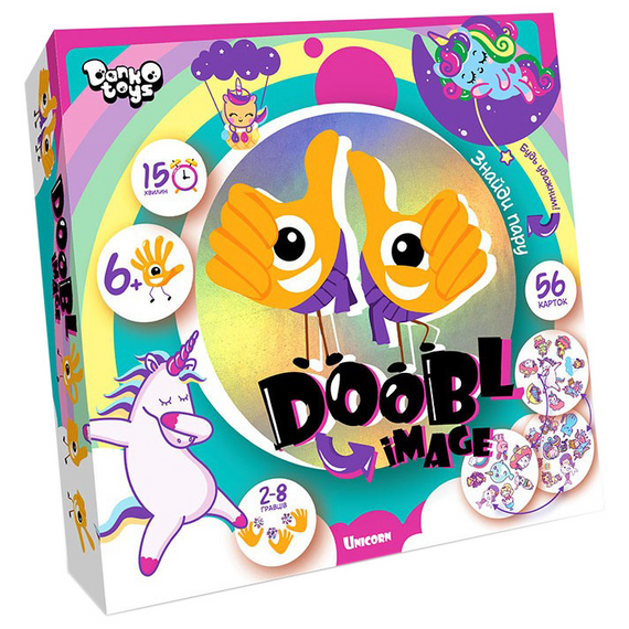 Розважальна настільна гра "Doobl Image" DBI-01-01U укр. мовою  Єдинороги