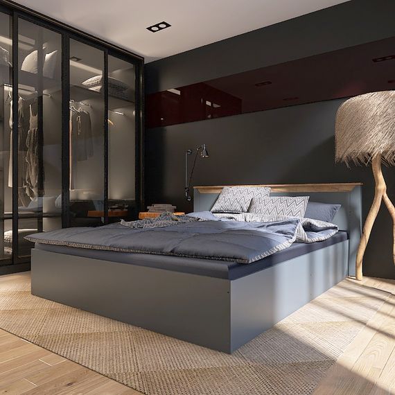 Ліжко двоспальне Еверест Нордік-1600 (підйомний механізм) 160х200 см Графіт/Дуб крафт золотий (EVR-5560) | Зображення 5