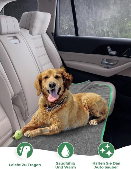 Халат-полотенце для собак на липучке быстросохнущее регулируемое микрофибра с перчатками для лап для купания | Зображення 5