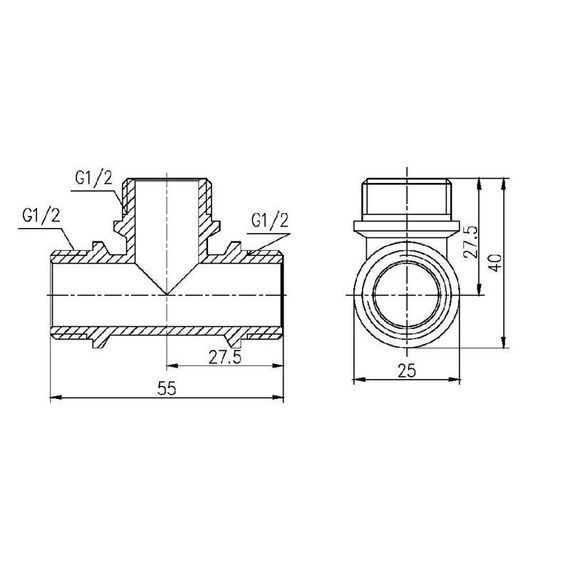 Тройник Thermo Alliance Forte 1/2" НН SF36715 | Зображення 1