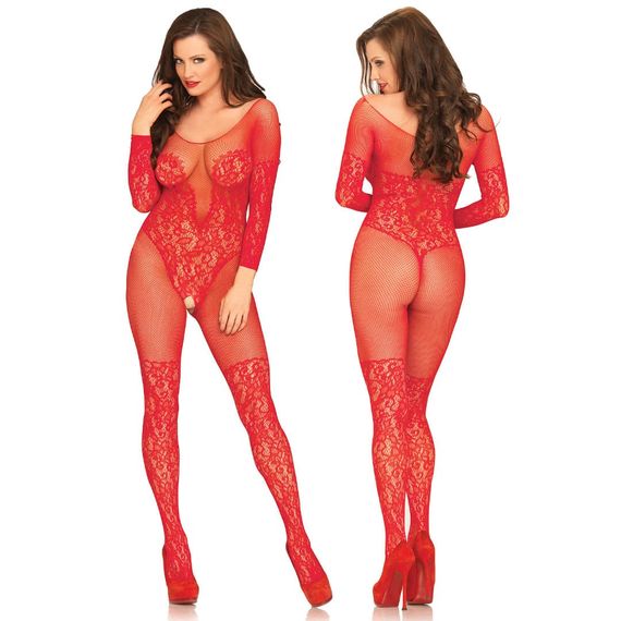 БодіСтокінг (Боді комбінезон Сітка) Babydoll 48 Червоний 8507 | Зображення 9
