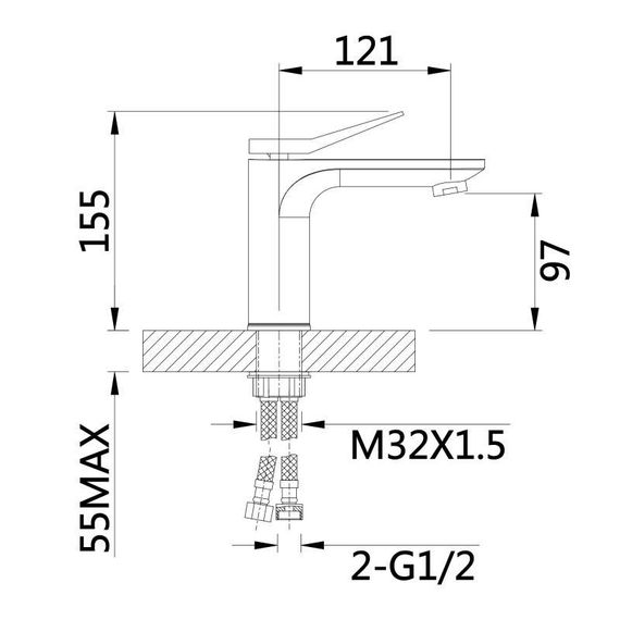 Смеситель для раковины Qtap Presto QTPRE270GRP45581 Graphite | Зображення 1