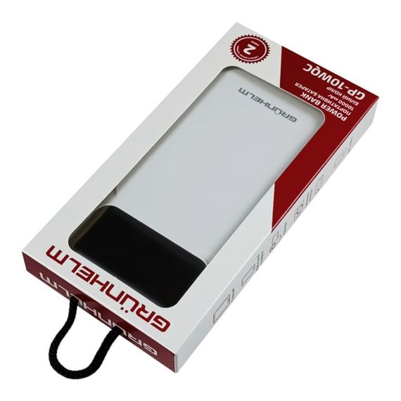 Power Bank – Портативная батарея 10.000 mAh. белый - GP-10WQC быстрая зарядка 22.5W GRUNHELM | Зображення 4