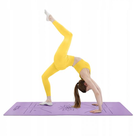 Коврик (мат) спортивный 4FIZJO PU 183 x 68 x 0.4 см для йоги и фитнеса 4FJ0589 Violet (P-5907739319548) | Зображення 1