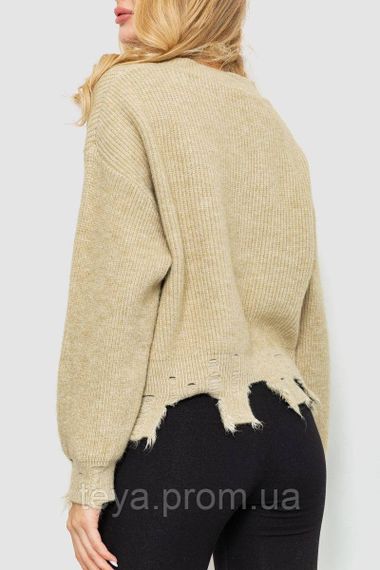 Свитер женский вязаный, цвет бежевый, размеры S-M, One Size, XL, L, M, XXL FA_008185 | Зображення 3