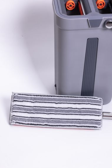 Телескопическая швабра с плоской насадкой ведро с двумя секциями для мытья пола и отжима, комплект для уборки HP-35015-20 | Зображення 9