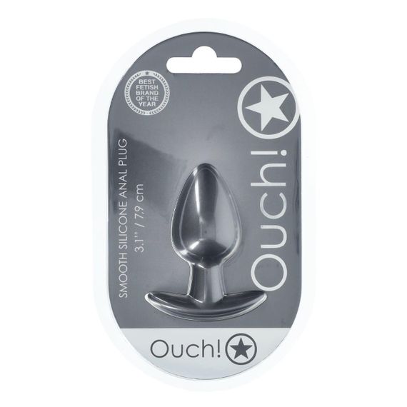Анальна пробка Smooth Silicone Anal Plug - Medium - 3.1 / 7,9 cm - Gunmetal Sex Aura | Зображення 3