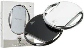 Бездротовий зарядний пристрій Fast Charger 002 чорний з хромованим кільцем (MAW-29226_231)