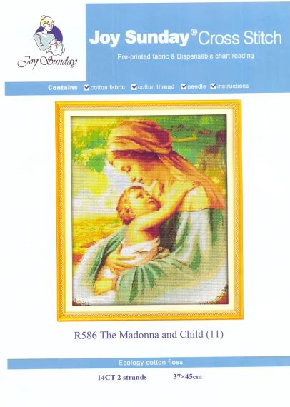 Набор для вышивания по нанесённой на канву схеме "Madonna and Child 11". AIDA 14CT printed 37*45 см | Зображення 1