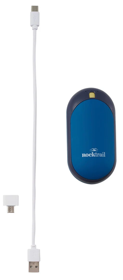 Перезаряжаемая грелка для рук до 47С, павербанк 5200мА Rocktrail синий | Зображення 2