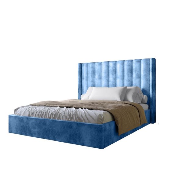 Двоспальне ліжко з підйомним механізмом LION Ніно 180x200 см SILK 503 Темно-синій (LION-045035) | Зображення 1