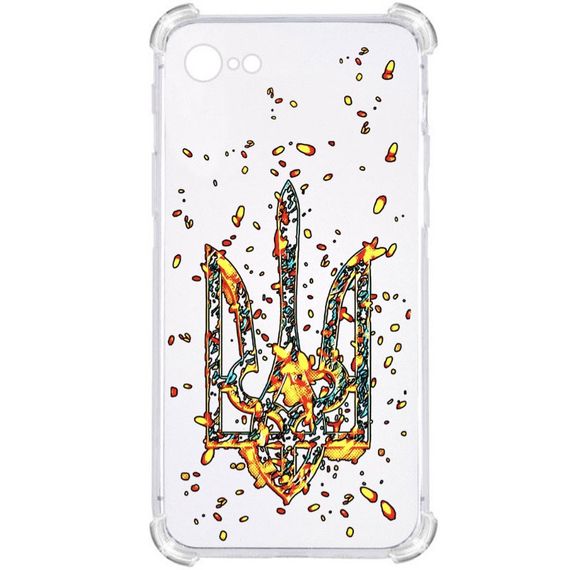 Прозорий протиударний чохол для Iphone 8 / Iphone 7/ Iphone SE 2 2020 / Iphone SE 3 2022 З принтом: Тризуб