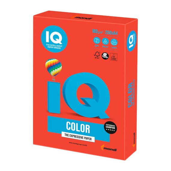 Папір Mondi IQ color А4 intensive, 160g 250sh Coral Red (CO44/A4/160/IQ)