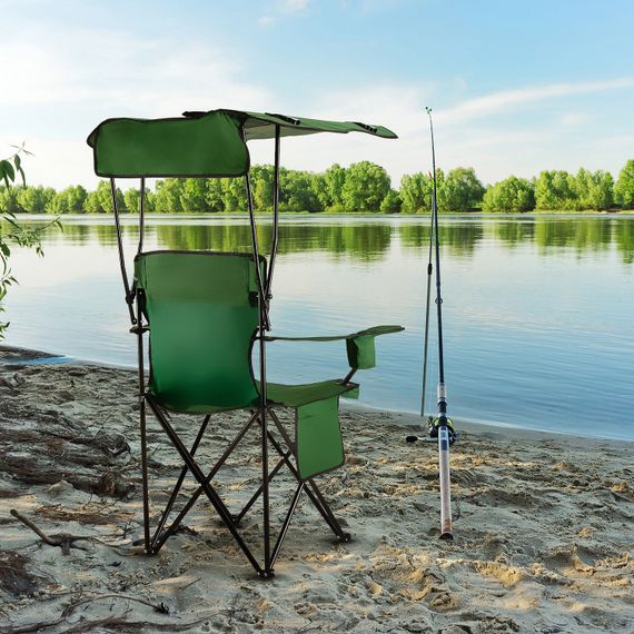Кресло туристическое раскладное Outtec Sun XXL с крышей зеленый | Зображення 2