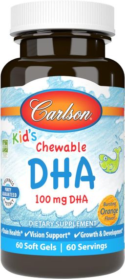 Kid's Chewable DHA, Bursting Orange, 100 mg, 60 Soft Gels