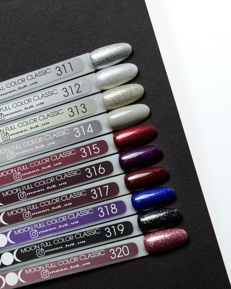 Гель-лак Moon Full №319 чорно-зелений з сріблястим шимером 8мл | Зображення 1