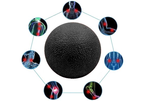 Масажний м'ячик EasyFit TPR 6 см чорний (EF-2075-BK) | Зображення 1