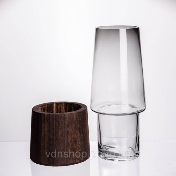 Ваза для цветов круглая стеклянная 29 (см) декоративна ваза 2 (л) из толстого стекла HP-19-161-1 | Зображення 1