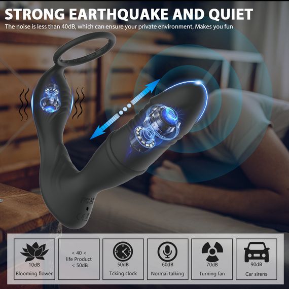 Масажер простати - Erospace Men’s Play Thrusting Prostate Massager APP Controlled B5 | Зображення 6