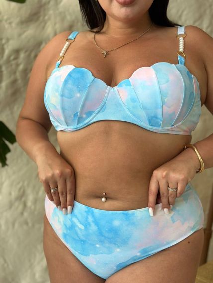 Купальник PLUS SIZE оригінального крою із перлинами