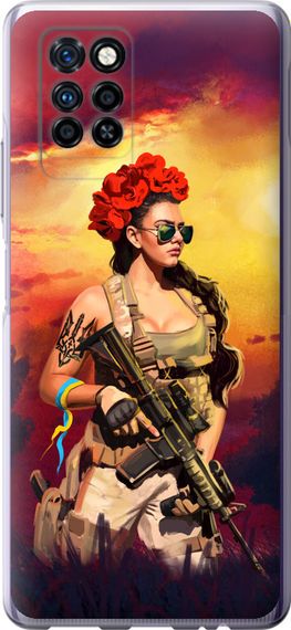 Чехол на Infinix Note 10 Pro Украинка с оружием "5316u-2709-17620"