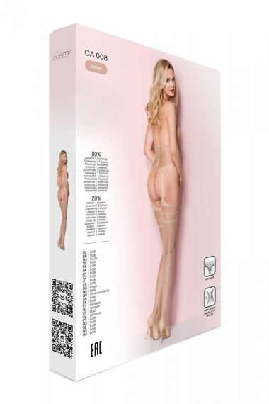 Сітчастий тілесний бодістокінг з коротким топом та підв'язками Casmir CA008 sexstyle | Зображення 8